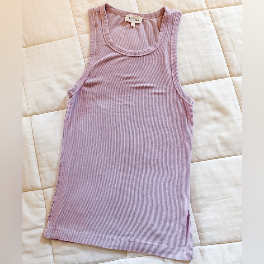 Bohme Lavender Ribbed Tank, Size Small